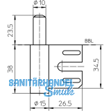 Trband-Rahmenteil V 8100 WF f. geflzte Tren, Band  15 mm, Stahl verzinkt