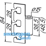Trband Rahmenteil VX 11.304, Bandhhe 38,5 mm, Stahl verzinkt