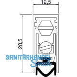 Trdichter T017, einseitig, Aluminium natur, Lnge 439 mm