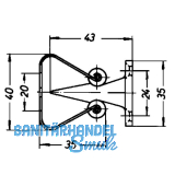 Trhalter m. Federhalter, Wandabstand 45 mm, Aluminium silber eloxiert