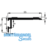 Trschwelle Isostar, 1000 x 35 x 15 mm, silber eloxiert