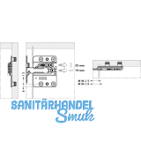 CAMAR Unterschrankaufhnger 807, links, Tragkraft 120KG, Stahl verzinkt