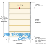 HETTICH VERTICO MONO Beschlgegrt., Komplett-Set, Infront, TK 15 Kg