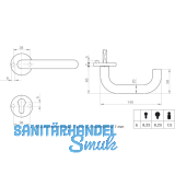GRUNDMANN Wechselgarnitur WG 1754/WG4 M FH m. Rosetten PZ, VK 9, silber elox