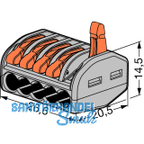 Verbindungsklemme WAGO 222 2x4Qmm grau mit Bettigungshebel