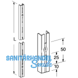 Classic Wandschiene 10000, einreihig, Lnge 1000 mm,Stahl wei-alu (RAL 9006)