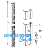 Classic Wandschiene 10001, zweireihig, Lnge 500 mm, Stahl wei-alu (RAL 9006)