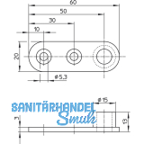 Stangenfhrungsplatte 9653 fr Rundstange  10 mm, Stahl verzinkt