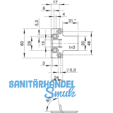 Stangenschlieblech P645, fr Verriegelung nach oben, 24 x 60 x 3 mm, Edelstahl