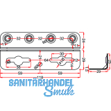 Winkel-Bettschiene REFORM, L 118, LINKS+RECHTS verwendb., Stahl blau verzinkt