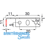 Winkelschlieblech 30x11x11 mm, verzinkt