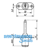 HEKNA 119 Zentralverschluss -  16, 5 mm, L 20, 5 mm, Zamak