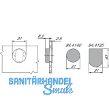 BLUM CLIP topTopfabdeckung - Glastrscharnier D-Form, Kunststoff matt verni.