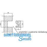 Wall Sys Zwischenprofil zum Einlassen, Lnge 3000 mm, Aluminium natur eloxiert