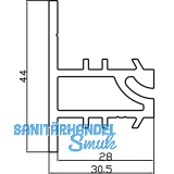 Wall Sys Zwischenprofil zum Einlassen, Lnge 3000 mm, Aluminium natur eloxiert