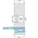 Wall Sys Zwischenprofil zum Verschrauben,Lnge 3000 mm,Aluminium natur eloxiert