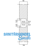 Wall Sys Zwischenprofil zum Verschrauben,Lnge 3000 mm,Aluminium natur eloxiert