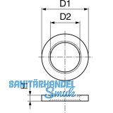 Zwischenring  20,0/13,1 mm, Hhe 2,8 mm, Messing blank
