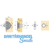 HETTICH PRESTIGE 2000 Zyl.-Rollladenschloss Z23, rechts, Dornma 15, 18