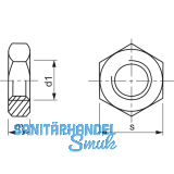 DIN 934/ 8 1/4 UNC verzinkt zllige Sechskantmutter mit Regelgewinde