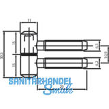 SECOTEC Einbohrband zweiteilig Anuba 11 mm vermessingt SB-2