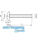 Becherschrauben M 4x 16 Edelstahl A2 mit Schlitz