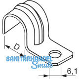 Befestigungsschelle halb 28 mm verzinkt mit einem Befestigungsloch