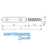 Blattschraube mit Holzgewinde 5.2x95 verzinkt-blau