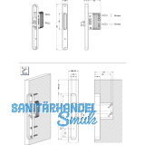 CAMAR Wangenhngebeschlag 821/20, links, Stahl verzinkt/Zamak