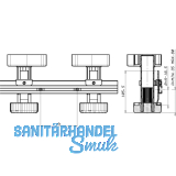 Fhrungsleistenset fr Sockellade Lnge 470 mm, Aluminium