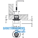 Hhenversteller zum Einbohren 305, 38, Tragkr.400KG, Zamak blank/KS schwarz
