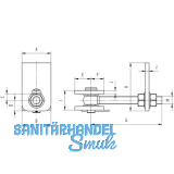 Anschweitorband verstellbar, Lnge 119 mm, Edelstahl V2A
