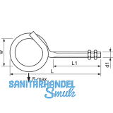 Deckenhaken mit metrischem Gewinde M10x140 verzinkt-blau