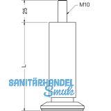 Dekorfu Fu  30 mm, Lnge 100 mm,Aluminium matt geschliffen,klar matt lackiert
