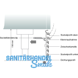 Design Alu-Sockelprofil oben 5000 mm, Edelstahl Effekt