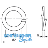 DIN 127A M 6 verzinkt Federring mit aufgebogenen Enden