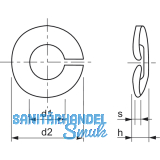 DIN 128A M 5 verzinkt Federring gewlbt