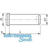 DIN1444 12H 11x32 blank Bolzen mit Kopf ohne Splintloch