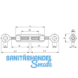 DIN1480 M 8 verzinkt Spannschloss mit sen