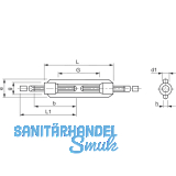 DIN1480 M16 Spannschloss mit 2 Anschweienden, Krper verzinkt