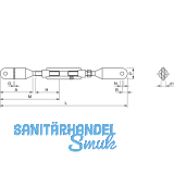 DIN1480 M12 verzinkt Spannschloss mit Blattschrauben