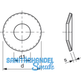 DIN2093 10.0x 5.2x0.5 Federstahl phosphatiert und gelt Tellerfeder