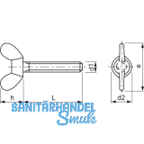 DIN 316 M 8x 35 verzinkt Flgelschraube - Kopf aus Temperguss