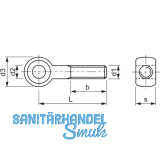 DIN 444B 4.6 M10x120 verzinkt Augenschraube