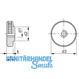 DIN 467 M 8 verzinkt Rndelmutter flache Form