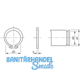 DIN 471A 90x3.0 Federstahl blank Sicherungsring fr Wellen