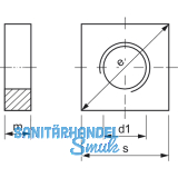 DIN 562-04 M 3 verzinkt Vierkantmutter