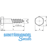 DIN 571 6x 60 Edelstahl A4 Gestellschraube (Schlsselschraube)