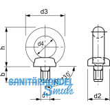 hnlich DIN 580 M20 Edelstahl A2 Ringschraube
