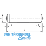 DIN6325 12x100 Toleranzfeld m6 blank Zylinderstift gehrtet (~ISO8734)